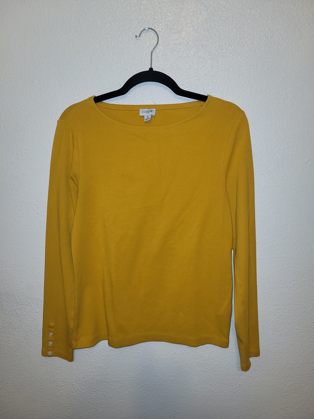 J. Crew Long-sleeve bateau tee with button sleeves Medium